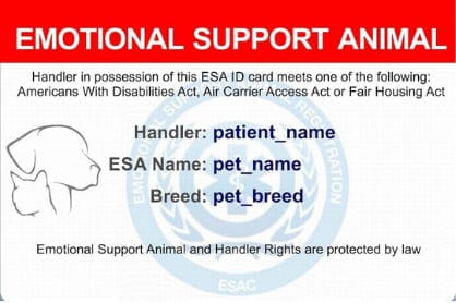 Emotional Support Animal ID Card for your pet
