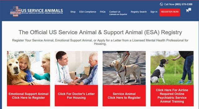 US Service Animals ESA letter cost